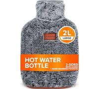 Botella de agua caliente con tapa UK - Botellas de agua caliente para alivio del dolor (2L) 2 caras para control de calor, bolsa de agua caliente para período de endometriosis, calambres estomacales,