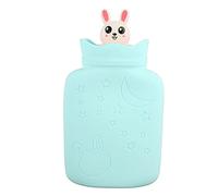 Botella de Agua Caliente de 350ml, Calefacción por Microondas, Silicona a Prueba de Explosiones, a Prueba de Fugas, Bolsa de Agua Caliente Portátil para Compresas Frías Y Calientes(Azul)