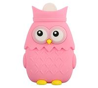 Botella de Agua Caliente de 400ml, Calentamiento por Microondas, Inyección de Dibujos Animados de Silicona, Calentador de Manos, Bolsa de Agua Caliente Portátil con Forma Bonita para Invierno(Rosa)