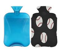 Botella de agua caliente de béisbol con funda esponjosa, bolsa de agua caliente de gran capacidad de 2 litros, bolsa de agua deportiva de pelota para noches acogedoras, alivio del dolor, espalda, cuello y hombros