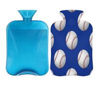 Botella de agua caliente de béisbol con funda esponjosa, bolsa de agua caliente de gran capacidad de 2 l, pelotas de béisbol deportivas, bolsa de agua para noches acogedoras, alivio del dolor, espalda, cuello y hombros