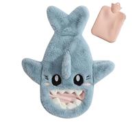 Botella De Agua Caliente De Bolsillo De Mano - Cartoon Shark Forma Warmer Bolsa, Compresa Térmica De Calor De Goma | Maneras Cómodas Pies De Calefacción,