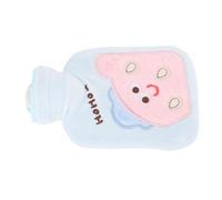Botella de Agua Caliente de Dibujos Animados, Bolsa de Agua Caliente Impermeable de PVC con Cubierta de Felpa Suave y Linda de 500 Ml para el Abdomen del Hogar (Azul claro)