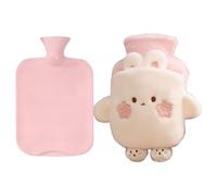 Botella de agua caliente de felpa, sintética de felpa de 300 g, de goma natural, bonito calentador de estómago, desmontable y mullida, para mujer, compresa caliente, cama, sofá