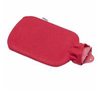 Bolsa de agua caliente con forro polar, 2,0 litros, color rojo