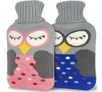 Botella de agua caliente de goma con cubierta, paquete de 2 litros, bolsa de agua caliente clásica para alivio del dolor, cuello y hombros, calentador de pies, calambres menstruales, terapia caliente