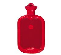 Botella de agua caliente de goma de 2 litros, terapéutica, lamas unidireccionales, color rojo