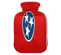 Botella de agua caliente de la bandera del estado de Tennessee (EE.UU.) con cubierta suave, bolsa de agua caliente de 2 L para aliviar el dolor de cuello y hombros