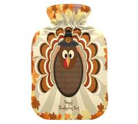 Botella de agua caliente de pavo de Acción de Gracias con tapa, bolsa de agua caliente transparente de 1 litro, compresa fría caliente, ideal para calambres, espalda, hombros, alivio del dolor,
