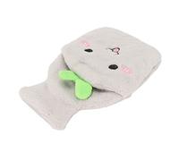 Botella de Agua Caliente, el Forro de Felpa Te Mantiene Caliente. Una Elegante Bolsa de Calefacción Transparente Evita Quemaduras Antes del invierno. (Gris claro)