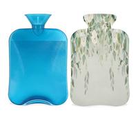 Botella de agua caliente floral con tapa de 2 litros de gran capacidad, bolsa de agua para noches acogedoras, alivio del dolor, espalda, cuello y hombros