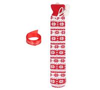 Botella de agua caliente Goma suave Alivio del dolor Terapia térmica Bolsa de agua caliente para cuello Cintura Abdomen 1L Ecológico No tóxico Diseño de cinta a prueba de fugas (Copo de nieve)