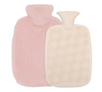 Botella de agua caliente grande de Baxnore, bolsita de agua caliente grande a prueba de fugas con cubierta de felpa, saco de agua caliente con tope roscado, pies a mano calentador