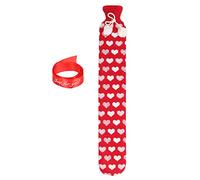 Botella de agua caliente Manga de tejer de goma suave Bolsa de agua caliente para calentar hombros Cuello Cintura Rojo 2L (Forma de corazón blanco)