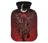 Botella de agua caliente nocturna iluminada por la luna con funda suave, bolsa de agua caliente de 1 litro para calambres menstruales, calambres menstruales, bolsa para agua Caliente