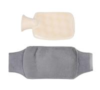 Botella de agua caliente para cintura de 1000 ml, alivio del dolor con compresa caliente, funda de felpa súper suave con diseño de gancho y bucle, calentador de agua caliente a