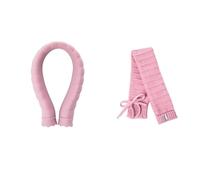 Botella de agua caliente para el cuello con funda de forro polar extraíble, bolsa de agua caliente de silicona, cinturón de 750 ml para cuerpo, cuello y hombros, color rosa