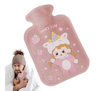 Botella de agua caliente para invierno, calentador de manos de felpa lleno de agua | de caliente de felpa de de 500 ml | Calentador de cama con almohadilla térmica suave portátil pa