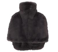 Botella de agua caliente para pies con cubierta suave y difusa, bolsa de agua caliente de goma para pies, cuello y hombros, almohadilla de agua caliente gris con apertura amplia,