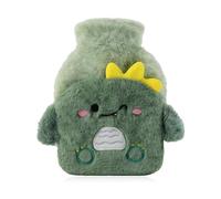 Botella de agua caliente pequeña, mullida, botella de cama infantil, bonita botella de cama con funda de animales, termóforo, a prueba de explosiones y a prueba de fugas, limpieza extraíble