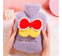 Botella de agua caliente recargable Bolsa de agua caliente Protección contra las heladas y retención del calor Reutilizable Alivio del dolor de cuello y hombros(Purple(B),100ML)