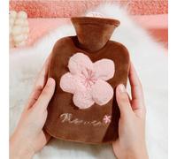 Botella de agua caliente recargable Bolsa de agua caliente Protección contra las heladas y retención del calor Reutilizable Alivio del dolor de cuello y hombros(Brown(A),500ML)