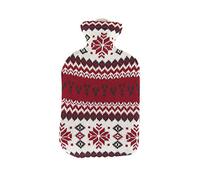 Botella de agua caliente Sänger de 2 litros, térmica, de goma, con funda de punto, diseño de invierno, 2 modelos