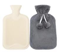 Botella de agua caliente suave Botella de agua caliente con cubierta de 2L botella de agua caliente de goma natural proporciona calidez y comodidad Ideal para inviernos