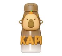 Botella de agua Capybara, taza térmica de acero inoxidable con paja, 650 ml, diseño de capibara