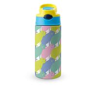 Botella de agua colorida Capybara con popote y asa, taza de café de viaje, vaso deportivo de acero inoxidable, taza divertida de 12 onzas