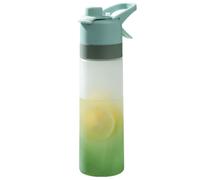 Botella de agua con atomizador de 650 ml, portátil, transparente, botella de agua de nebulización portátil, antifugas, para interiores, yoga, bicicleta, gimnasio