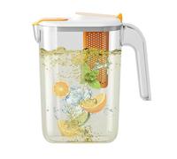 Botella de agua con infusor de frutas, jarra transparente grande de 2600 ml con infusor resistente al calor, agua caliente o fría, bebida con infusión de sabor y helada refrescante para el