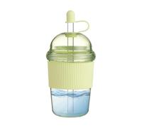 Botella de agua con pajita a prueba de fugas, vaso apto para alimentos