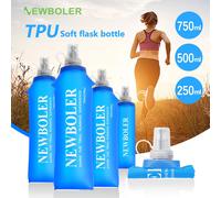 Botella de agua de 750ML, matraz blando plegable de TPU, botella de agua deportiva, bolsa de agua, botella de agua plegable para correr, acampar y hacer senderismo 250ML 2PCs