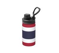 Botella de agua de acero inoxidable aislada con estampado de bandera de Tailandia, botella de agua deportiva de 12 onzas, ideal para viajes