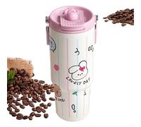 Botella de agua de acero inoxidable, botella de agua de acero inoxidable, 31 oz a prueba de fugas para café, viajes, gimnasio, cafetería deportiva, bebida reutilizable con pajita y asa, diseño de