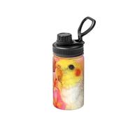 Botella de agua de acero inoxidable con aislamiento de doble pared con estampado de cacatúa, 355 ml, para bebidas frías y calientes