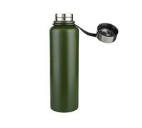 Botella de agua de acero inoxidable de 1,5 l, botella de agua deportiva sin fugas, botella de agua para correr, gimnasio, ciclismo, múltiples especificaciones, color verde, tamaño 1.5L