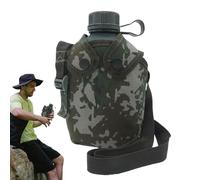 Botella de agua de aleación del ejército, cantina de agua del ejército,Cantinas de hidratación de senderismo para acampar con cubierta de camuflaje | Accesorios deportivos de ocio al aire libre