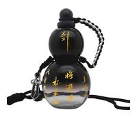 Botella de agua de calabaza, fanático del juego Black Myth God Ordained Mean Wukong, botella de agua transparente de estilo calabaza de inspiración retro china, termo reutilizable, (A Degradado negro)