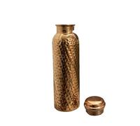 Botella de agua de cobre ayurvédico | Botella de cobre 100% puro hecha a mano | Hidratación ayurvédica para un mejor bienestar | Diseño a prueba de fugas con acabado pequeño martillado | Ideal para