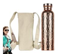 Botella de agua de cobre de imitación - Frasco martillado a mano de 900 ml, diseño aislado | Recipiente para beber a prueba de fugas con de para viajes, yoga, oficina, bienestar,