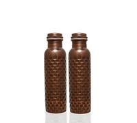Botella de agua de cobre para beber de 32 onzas, jarra de agua de cobre puro de diamante antiguo, botella de viaje para gimnasio, oficina, senderismo, recipiente de agua martillado ayurvédico al aire