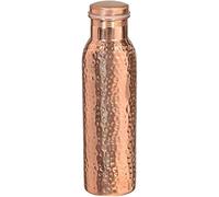 Botella de Agua de Cobre Puro 100% Ayurvédica - A Prueba de Fugas, Tapón de Sello, Sin Juntas, 32 Onzas (900 ml) - Martillada