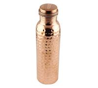 Botella de agua de cobre puro perfecto ayurvédico recipiente de cobre para deportes, fitness, yoga, beneficios naturales para la salud 600 ml (martillo)