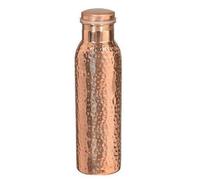 Botella de Agua de Cobre Puro Recipiente de Cobre Ayurvédico Perfecto para Deportes, Fitness, Yoga, Beneficios Naturales para la Salud 600 ML (MARTILLADO-MATE)