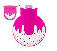 Botella de agua de goma, bolsa de agua caliente - Bolsa de agua con forma de donut de silicona con diseño de rosquilla,Calentador de pies de botella de agua caliente extraíble para, buen sellado para