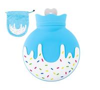 Botella de agua de goma, Bolsa de agua caliente - Funda de agua de donut de silicona con diseño de donut - Calentador de pies desmontable para niños, botella de agua caliente, bolsa caliente, buena