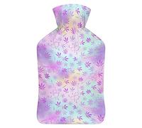 Botella de agua de goma con fórmula química de malas hierbas con cubierta de felpa suave, bolsa de agua caliente para invierno, manos y pies, protección contra el frío, 1000 ml