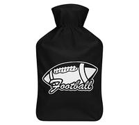 Botella de agua de goma de fútbol americano de rugby con cubierta de felpa suave, bolsa de agua caliente para invierno, manos y pies, protección contra el frío, 1000 ml